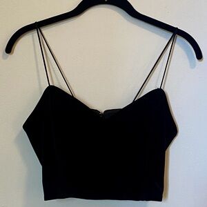 Velvet Black Spaghetti Strap Top